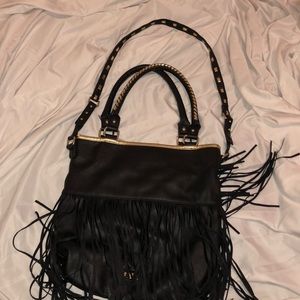Black and gold Steve Madden purse